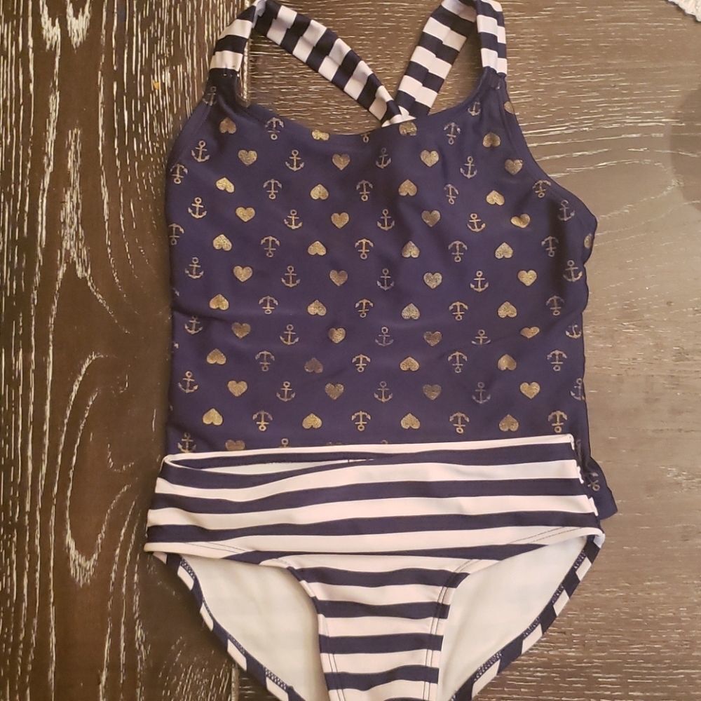 💙Girls Anchors Nautical Swimsuit